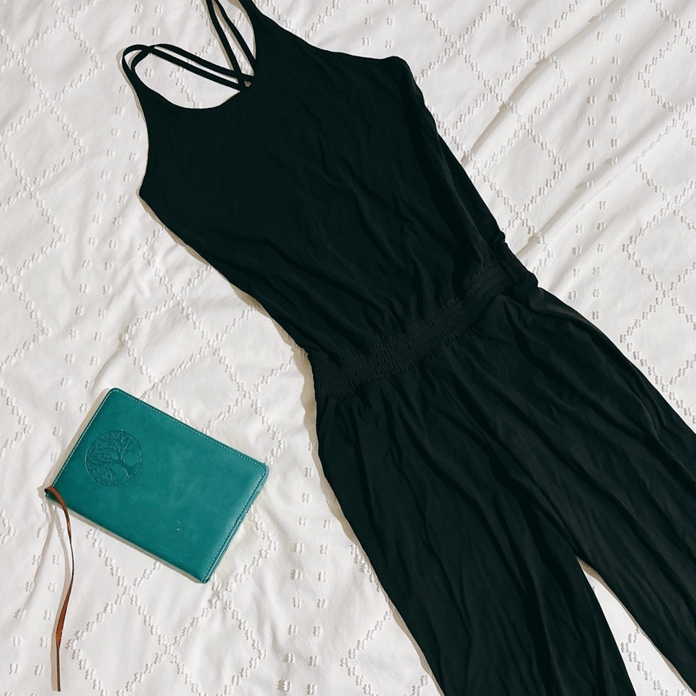 Sweaty Betty Black Explorer Strappy Back Jumpsuit